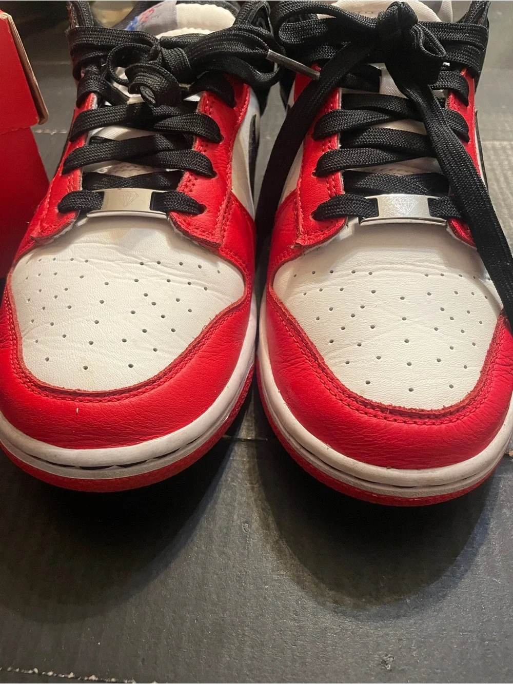 Nike Dunk Low Retro EMB Red, Black & White Low-Top Sneakers